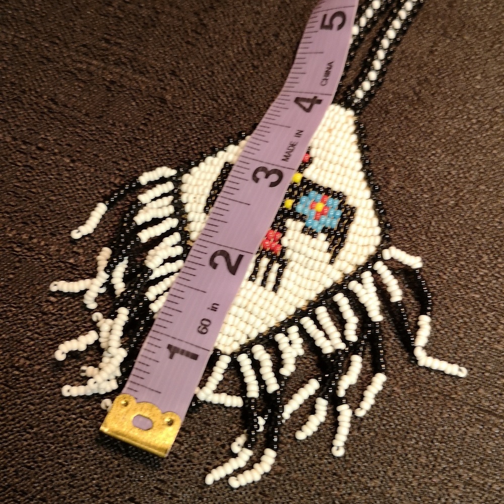 Significant Vintage Estate Hand-beaded Navajo Phoenix Necklace Highly Desired - Picture 6 of 7